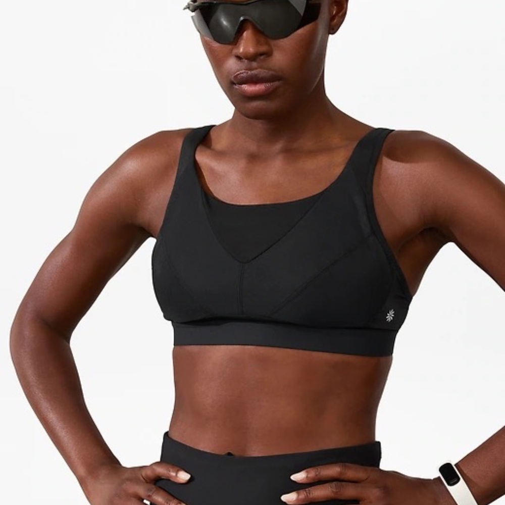 Athleta Invincible Sports Bra, Size 34B, Black